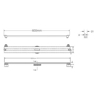 Душевой лоток Berges Wasserhaus Super Slim 090152 60 Матовый хром